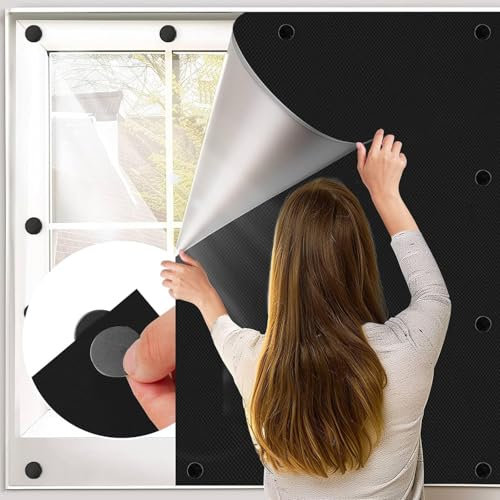 BKSAI Fenster Verdunkelung Magnetisch 400x145cm Verdunklungsstoff Verdunkelungsrollo Magnetverschluss ohne Bohren Dachfenster Sonnenschutz Verdunklung Abnehmbar für Urlaub Innen Dachschräge Fenster