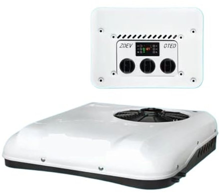 Aire acondicionado montado en el techo de estacionamiento de 12/24 V Mini aire acondicionado eléctrico portátil todo en uno adecuado para tractores de camiones ligeros (24 V blanco, enfriami