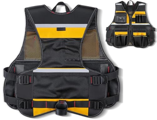 Tool Vest, Tool Jacket, Professional Work Vest, Tool Vest for Mechanics, Construction Tool Vest, Tool Vest for Tradesmen, Workwear for Carpenters, Adjustable Tool Vest, Tool Vest for Construction