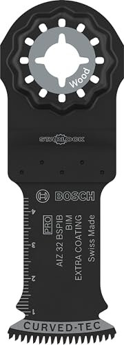Bosch 1x Hoja multiherramienta PRO Multi Material AIZ 32 BSPIB (para Madera dura, Tableros recubiertos de plástico, Anchura 32 mm, Professional Accesorios Multiherramienta)