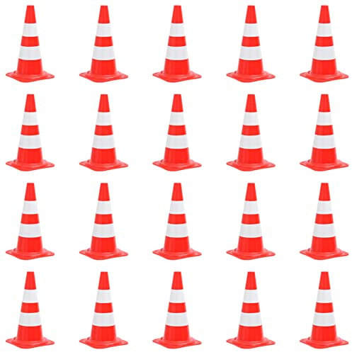 Rantry Panneau de signalisation empilable 50 cm - Rouge et blanc - PE - 20 pièces
