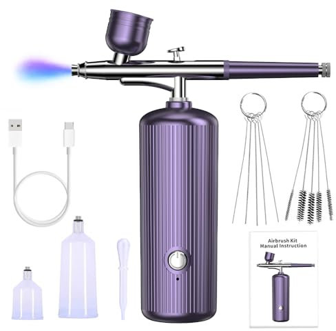 NEWFUN Aerografo con Compressore, 160kpa Aerografo Unghie, Aerografo per Pasticceria, Kit Aerografo Portatile Senza Fili, per Trucco, Decorazione di Torte, Disfegni da Colorare, Nail art, Tatuaggio