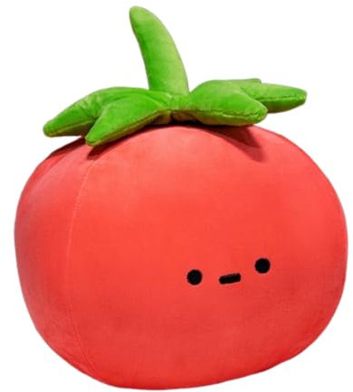 Obst Stofftier Niedliches Tier Weiche Frucht Plüsch Kreatives Plüschkissen Gefülltes Spielzeug Junge und Mädchen Geschenk (28-43 cm, Tomate)