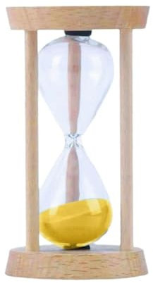 Runiash Sablier de 10 minutes en bois pour jeux, maison, bureau, décoration (jaune)