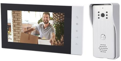 Kabelgebundenes Video-Türklingel-Gegensprechsystem, Gegensprechanlage, Video-Türklingel-Sicherheitssystem, 7-Zoll-Farb-LCD-Display für Villa (EU-Stecker)