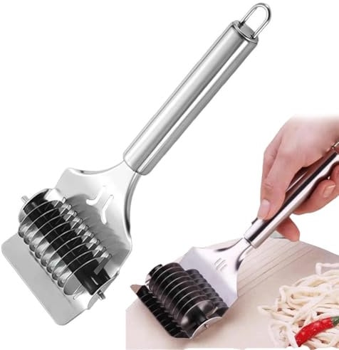 Dough Cutter Tool,Veggie Noodles Noodle Slicer,Hand Press Noodle Maker,Stainless Steel Hand Noodle Cutter,Potato Slicer,Noodle Lattice Roller,Spaghetti Maker,Dough Cutter Mincer Kitchen Cooking Tools