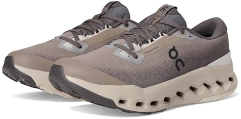 On Herren Cloudsurfer Trail 2 Waterproof Sneaker, Cinder/Desert, 42.5 EU