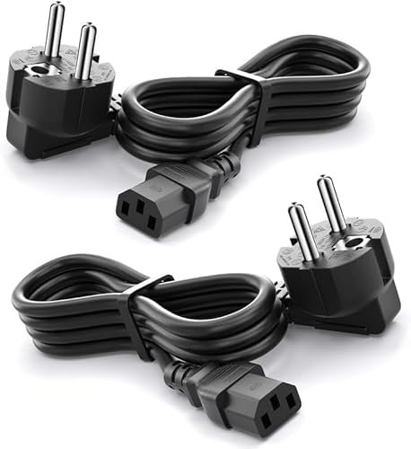 3M Langes Netzkabel, Stromkabel 3 Polig Kompatibel mit Vizio TV VX32L VW32L VX37L VW26L VA6 VMM26 VL370M E321VL E371VA E371VL, LG Dynex Panasonic Toshiba TV Netzteilkabel, 2 Stück