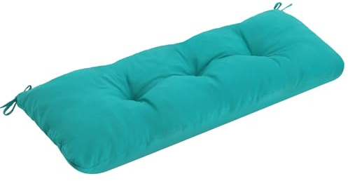PRIMEPATIO Outdoor Bench Cushion Waterproof, Tufted Bench Seat Cushion 42 x 15 Inch, Patio Wicker Indoor Seat Pads for Outside Garden Patio Balcony, Blue
