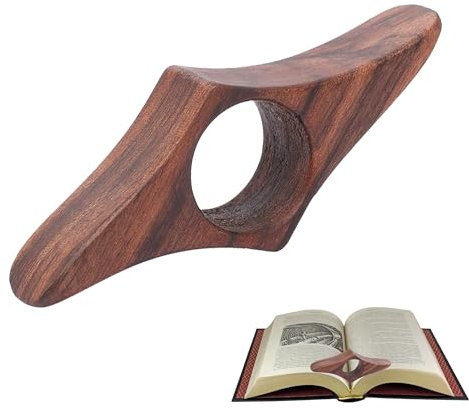 1 Pcs Wooden Book Page Holder,Thumb Book Page Holder,Book Opener Holder,Reading Accessories for Readers,Book Lovers,Bookworm,Literary(Red Walnut Color)