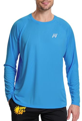 MEETWEE Men's UPF 50+ Swim Rash Guard Vest, Long Sleeve UV Sun Protection Shirts Swimming Tops, Quick Drying Lightweight Swim Shirt Watersport Outdoor
