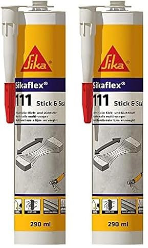 Sikaflex-111 Stick & Seal, Marrón, Adhesivo y sellador flexible, masilla multiuso,juntas interiores y exteriores, 290ml (Paquete de 2)