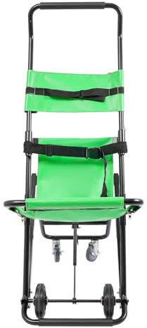 Silla de escalera manual Silla plegable de emergencia con ruedas Transporte portátil Silla de escalera 4 Número de ruedas Insertos de incendio Ambulancia Verde