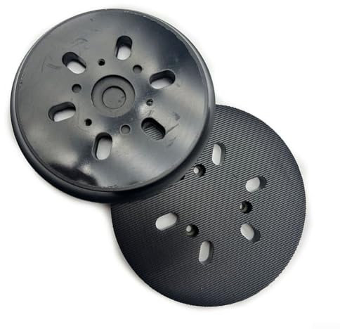 Eawfgtuw 6 Inch Sanding Pad Hook And Loops Backing Pad With 6 Dust Holes For Bosch Orbital Sander Black Rubber Polishing Disc For Paint Wood Plaster