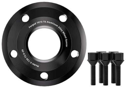 Car Bole Distanziali Ruote 2 pezzi 5x112 66.6 Hub Centric distanziali ruota forgiati neri T6-7075 per Mercedes per Benz GLC 15/20/25/30/35mm con bulloni ruota estesi Distanziatori per ruote(2pcs 20mm)