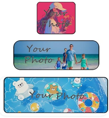 1PCS Custom Photo Mouse Pad, Personalised Picture Mousepad, Customized Memory Mouse Mat with Anti-Slip Base, Small Size for Computer, Laptop, DIY Christmas, Birthday Gifts (Multicolor-26 * 21cm)