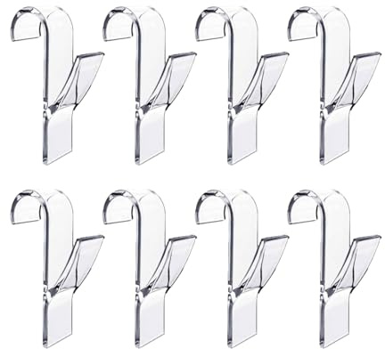 strrng 8 Pcs Radiator Hooks for Towels, Adjustable and Removable Radiator Hooks, Durable Towel Rail Hook, Bathroom Heated Towel Rail Hook, Round Design for All Standard Radiators(Transparent)