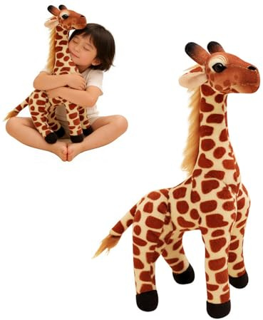 Plüschtier Giraffe Stehend,Giraffe Kuscheltier Klein,Braune Giraffenpuppe,Plüschspielzeug GiraffeStofftier xxl für Dschungelthemen, Dekorationen, Umarmungen, Geschenke für Jungen Mädchen (30cm)