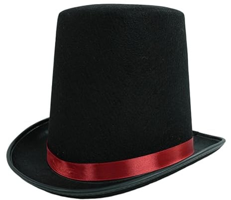Fxzqgnh Cappello a cilindro da mago, accessorio per costume in poliestere, elegante, adatto per spettacoli, feste serali, eventi formali