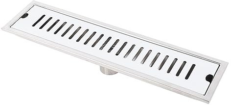 OVAQUIXI Drenaje de Piso de Ducha Colador de Drenaje Rectangular de Acero Inoxidable con Rejilla Externa Rápido Colector de Cabello Antiobstrucción para Baño Cocina Hogar