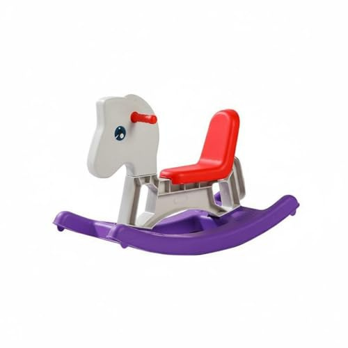 Gitohoni Kinder Schaukelpferd Schaukelspielzeug Reitpferd Wipptier mit Funktionalem Design zur Förderung von Motorik aus Stabilem Und Pflegeleichtem PP für Hausgebrauch Indoor Spielzimmer, Grauweiß