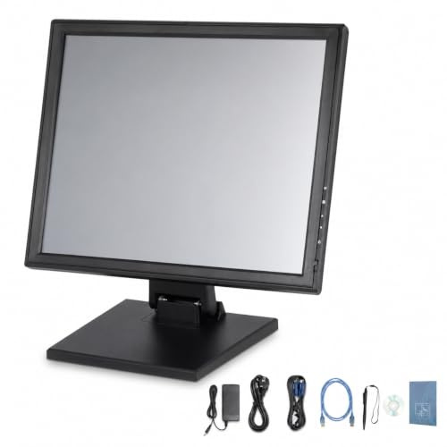 Chensyo Touch screen da 17 pollici | Monitor touch screen da 17 pollici, POS, 1280 × 1024, display LCD touch con VGA USB, touch screen resistivo, con supporto per