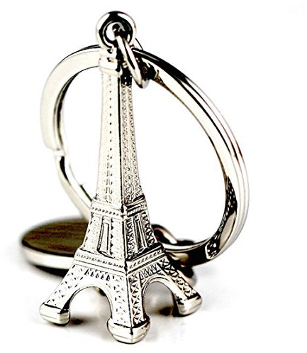 Kim Johanson 3D Schlüsselanhänger Paris Eiffelturm Frankreich in Silber inkl. Schmuckbeutel