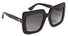 Gucci Unisex – Erwachsene GG0328S-001-53 Sonnenbrille, Glänzend Schwarz, 53