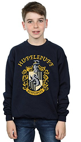 Harry Potter Boys Hufflepuff Crest Sweatshirt Navy Blue 5-6 Years