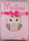 ★ Babydecke mit Namen und Datum Bestickt ★ Baby Geschenke ★ Geburt ★ (Rosa - Eule)