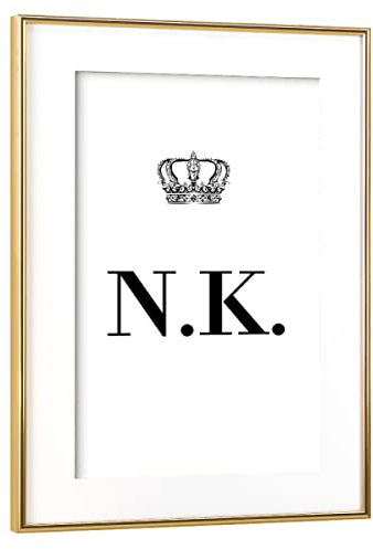artboxONE Poster mit Rahmen Gold 75x50 cm King NK von AB1 Edition - gerahmtes Poster