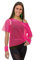 Oblique Unique T-shirt en maille filet pour femme - Haut des années 80 - Costume de fête à thème - Taille 38-42 - Vert fluo - Rose fluo - Couleur au choix (rose fluo)