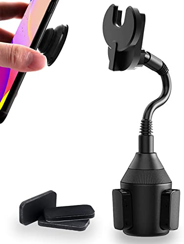 JCWINY Car Phone Holder for Pop Socket, Car Cup Holder Phone Holder Compatible with Popsocket Mount for Car, Flexible Gooseneck Car Mount for Pop Mount Fits iPhone Samgsung and Any Smartphones