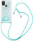 MRSTER Handykette Kompatibel mit Samsung Galaxy A21s, Glitzer Flüssig Bewegende Treibsand Handyhülle mit Necklace mask Lanyard Schutzhülle für Samsung Galaxy A21s. LP Star Blue