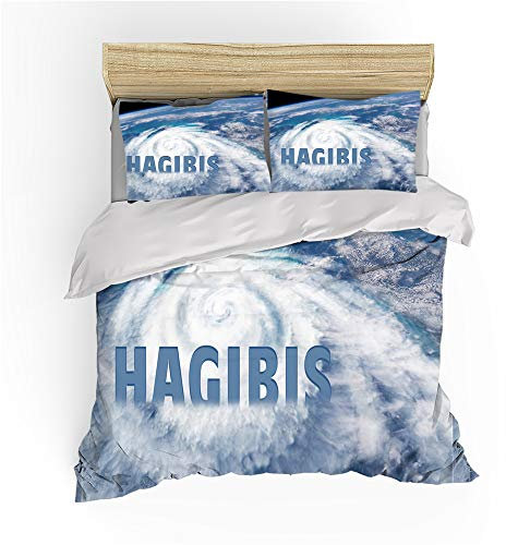 NICHIYO NASA Bettwäsche-Set – Bettbezug und Kissenbezug, Mikrofaser, 3D-Digitaldruck, dreiteilige Bettwäsche (Bettbezug + Kissenbezüge) (1, Einzelbett 135 x 200 cm)