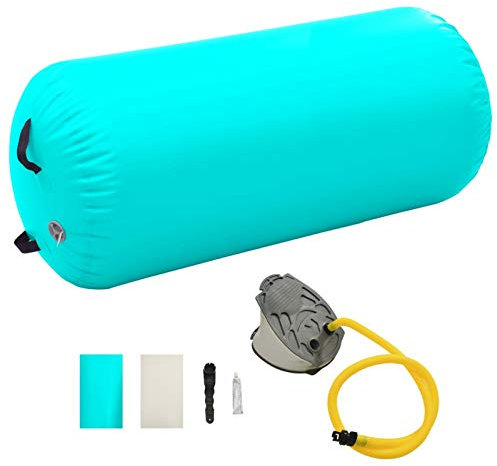Tidyard Aufblasbare Yogamatte Übungsmatte Gymnastik-Rolle Trainingsmatte Mit Luftpumpe,Gymnastikrolle Luft-Rollen Yoga Air Roll Gymnastikmatte für Gymnastik, Yoga aus Hochdichtes PVC, PVC-Gewebe