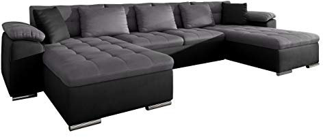 Mirjan24 Ecksofa Wicenza, Design Big Sofa Eckcouch Couch, mit Schlaffunktion Bettfunktion, Wohnlandschaft, U-Form, Große Farbauswahl (Manila 19 + Manila 16 + Manila 19)