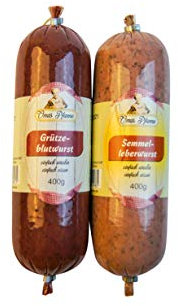 Grützwurst & Semmelleberwurst Oma's Pfanne | Himmel und Erde | Tote Oma DDR Rezeptur Tiegelwurst | Semmelwurst & Black Pudding | laktosefrei 800g