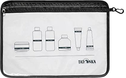 Tatonka Kulturbeutel Zip Flight Bag A4 - Transparenter Beutel zur Mitnahme von Flüssigkeiten im Flugzeug-Handgepäck - 30,5 x 22 cm (black)