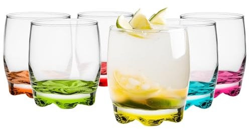 Glasmark Lot de 6 bocaux en verre de 250 ml - Sols peints colorés