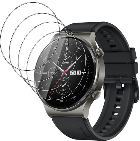 FWang Verre Trempé Compatible avec Huawei Watch GT 2 Pro,[4 Pièces],9H Dureté,Anti-Rayures,sans Bulles,2.5D,HD Protection d'écran