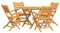 vidaXL Garten Essgruppe 5-TLG., Gartenmöbel Set Tisch 4 Stühle, Gartengarnitur Klappbar, Sitzgruppe Gartenset Sitzgarnitur, Massivholz Teak