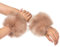 MoreChioce Faux Pelz Stulpen Pulswärmer, Faux Fuchspelz Kunstfell Armstulpen Winter Damen Wrist Band Ring Ringmanschetten Cuffs Wärmer Flauschig Kunst Fellstulpen Handgelenkwärmer,Rosa