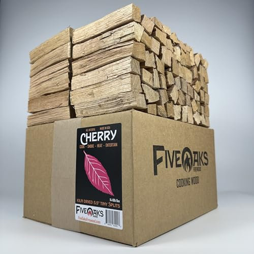 FiveOaks Firewood Pizza Oven Wood for Wood Fire Pizza Oven, Mini Cherry Firewood. 5 Inch Cherry Wood (1,000 Cubic Inches) ~5 Kiln Dried Firewood for Ooni Pizza Ovens, Gozney, Bertello Pizza Oven
