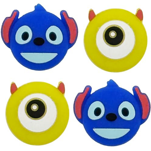 TCPENG® Thumb Grip Caps Compatible with Nintendo Switch/OLED/Switch Lite, Soft Silicone Joystick Grip Cute 3D Analog Stick Cover (Stitch_Mr.Q)
