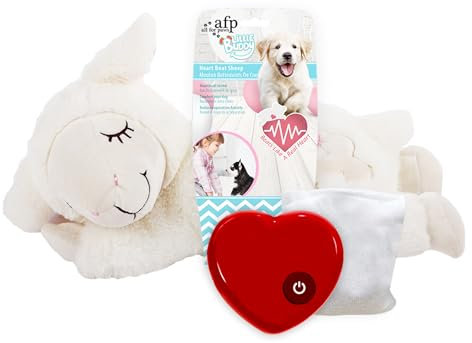 ALL FOR PAWS Dog Puppy Heart Beat Plush Toy - with Warmer Bag Pet Soft Anxiety Relief Toy Heartbeat Stuffed Animal Puppy Sleeping Buddy Anxiety Dog Toy