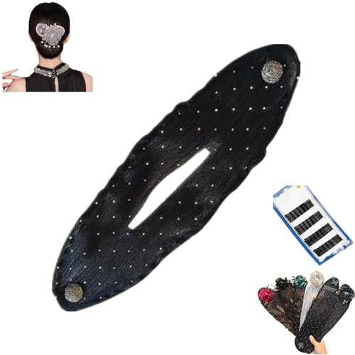 Donubiiu Hand Embroidered Flowers Deft Bun, Deft Bun Hair Twister, Flower Hair Bun Roller, Lazy Hair Curler Bun Maker Hair Accessories for Long Hair (F)