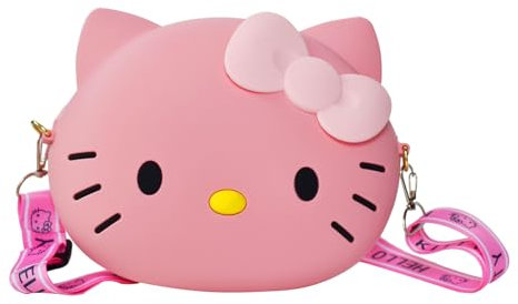 ENENSET Kawaii Kitty Tasche mit verstellbarem Schultergurt, Reißverschluss, Handtasche, niedliche Kitty, Münzgeldbörse, Umhängetasche, Münzbeutel für Geschenke, Frauen, Geburtstag, Rosa, Katze pink