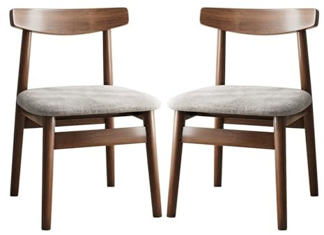Chaises De Cuisine Et De Salle À Manger Chaise De Cuisine De Salon En Bois De Noyer Chaises D'appoint Tapissées Avec Dossier, Chaise De Salle D'étude Du Milieu Du Siècle ( Color : Light Grey-Cotton )