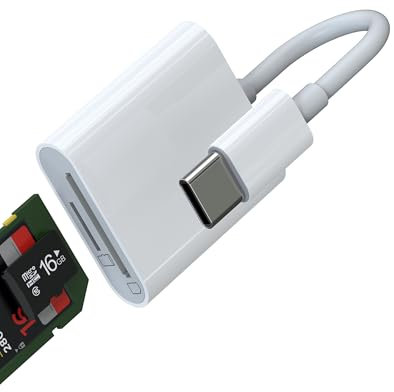 Lector de Tarjetas SD Micro SD 2 en 1 Adaptador Tipo C a Card Reader para Apple iPhone15 Pro MAX Plus para iPad Air Macbook Compatible con Samsung Conector USB C Memoria Memory Stick Compact Flash
